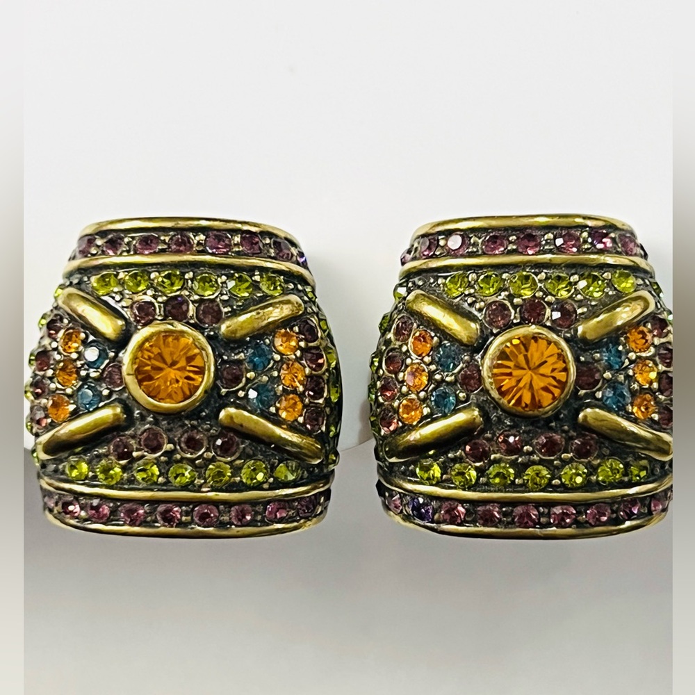 Heidi Daus CLIP ON Swarovski Crystals earrings